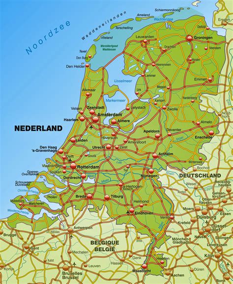 detailed map of the netherlands.